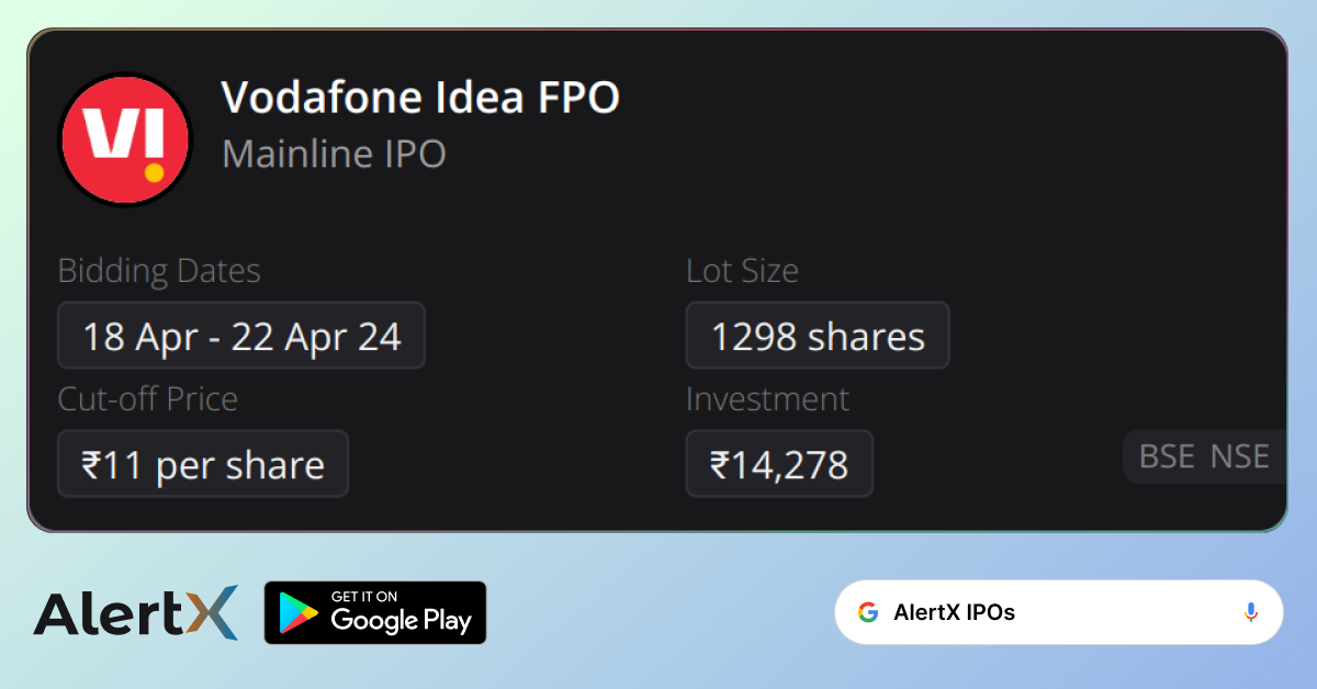 Vodafone Idea Limited IPO details, subscription, lot size, cut-off price, and more